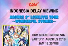 CGV Cinemas Indonesia to Show Delayed Viewing of Aqours 3rd Love Live! Tour: Wonderful Stories