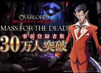 Smartphone game, “MASS FOR THE DEAD”, based on “OVERLORD” anime and novels hit 300,000 Pre-Registrations!