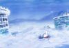 Spring 2026 Anime: Snowball Earth Screenshot from Snowball Earth anime episode 1 showing Tetsuo emerging from his escape pod into a now desolate frozen Earth.