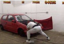 Meniru Street Fighter, Orang-Orang Ini Rela Menghancurkan Mobil