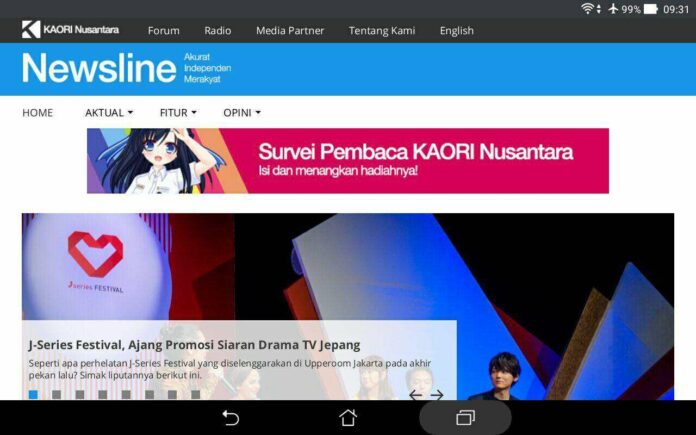 KAORI Newsline Ramah Ponsel dan Tablet