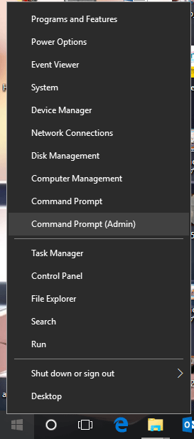 Klik kanan Start Menu dan pilih Command Prompt (Admin).