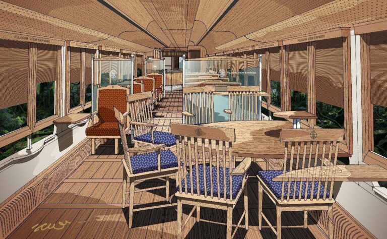 Ilustrasi Interior Fujisan View Express | Ilustrasi: Eiji Mitooka