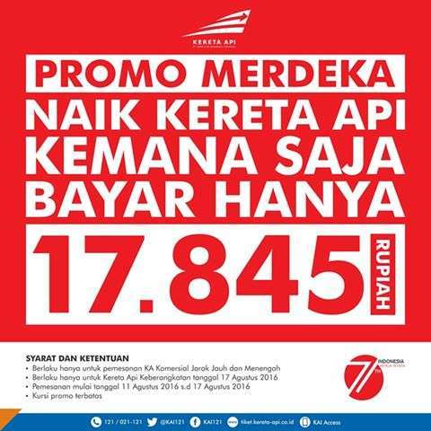 Promo Kemerdekaan | Sumber: KAI121 (Facebook)
