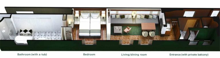 Denah Interior dari kamar Suite | JR West