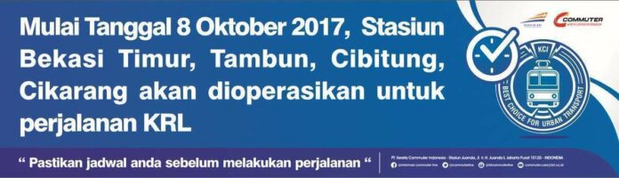 Informasi layanan KRL Commuter Line hingga Stasiun Cikarang | Sumber: @CommuterLine (Twitter)