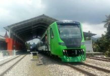 KAI Divre 2 Uji Coba Rangkaian KA Bandara Minangkabau Minangkabau