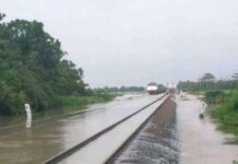 Banjir Di Tegal, Jalur KA Lintas Utara Terhambat Banjir di Tegal