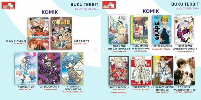 jadwal terbit komik tanggal 16 oktober 2019