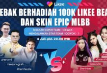 Kolaborasi Likee dan Mobile Legends: Bang Bang dalam Turnamen Antar Influencers Mendapat Sambutan Meriah likee