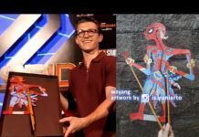 Tom Holland Menerima Wayang Kulit Spider-Man Rancangan Is Yuniarto Wayang Kulit Spider-Man
