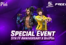 UniPin Berikan Promo Meriah dan Hadiah Berlimpah Rayakan Ulang Tahun Kelima Free Fire unipin