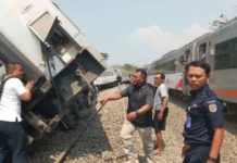 Argo Semeru Tergelincir dan Ditabrak di Petak Antara Sentolo dan Wates Argo Semeru