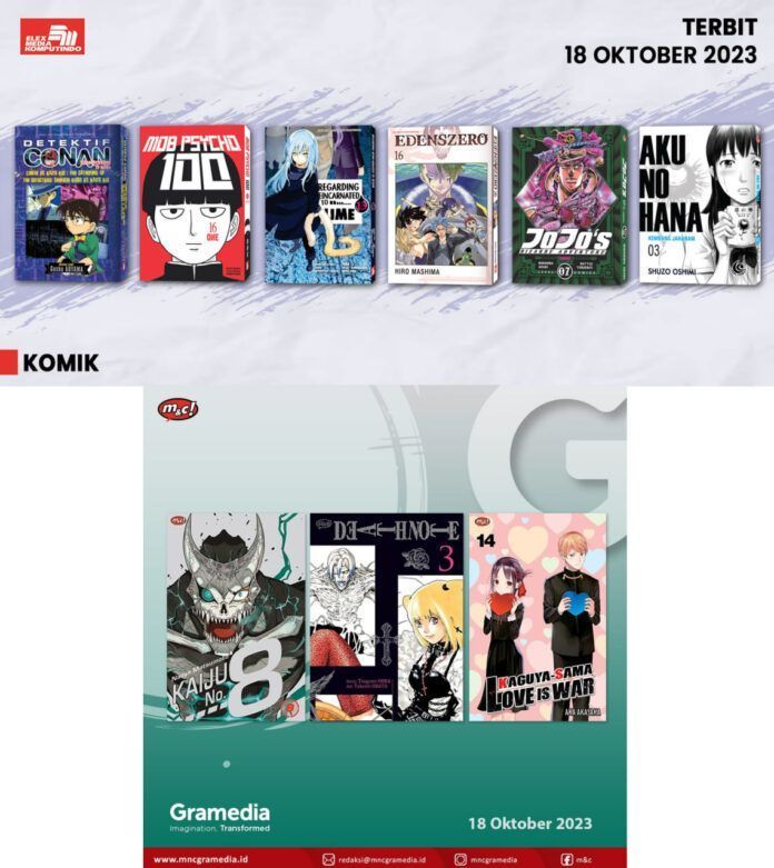 komik Jadwal Terbit Komik Tanggal 18 Oktober 2023