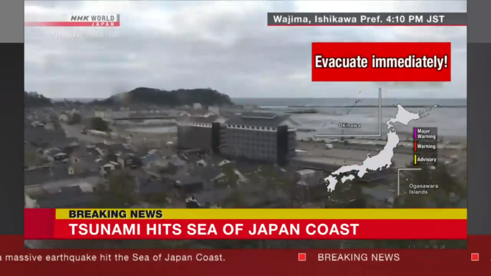 nhk-tsunami-01 Gempa mengguncang laut Jepang, 1 Januari 2024. (NHK)