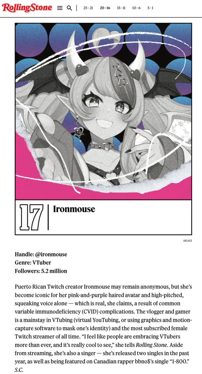 Ironmouse Rolling Stone