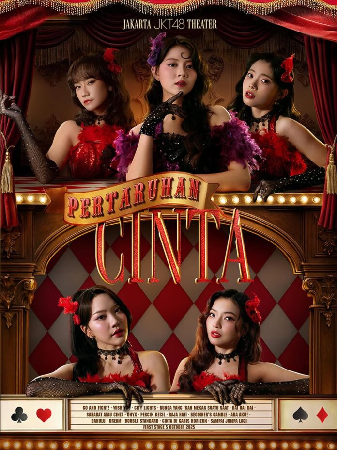 JKT48 Theater Original Setlist “Pertaruhan Cinta” is OUT NOW. Let’s play on repeat! 🎧💃#Pertaru Pertaruhan Cinta on the BIG SCREEN
