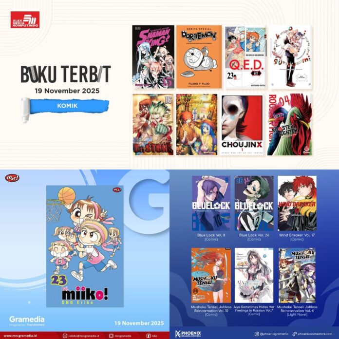 komik Jadwal Terbit Komik Tanggal 19 November 2025