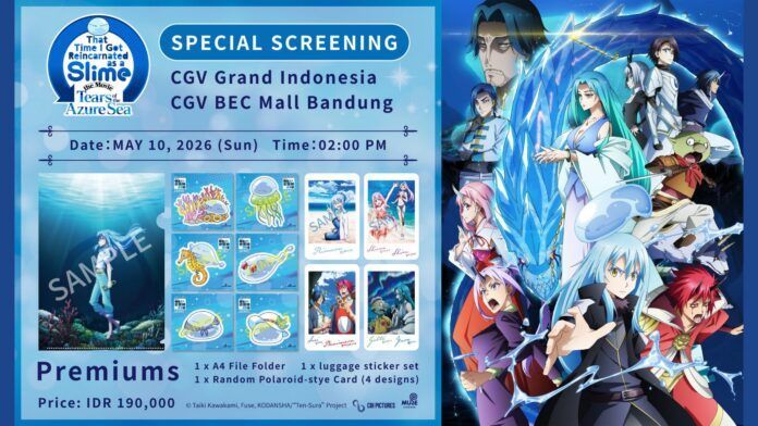 Siap Berlibur ke Laut? Intip Jadwal Fans Screening Slime the Movie: Tears of the Azure Sea! | © Taiki Kawakami • Fuse • Kodansha / “Ten-Sura” Project Siap Berlibur ke Laut? Intip Jadwal Fans Screening Slime the Movie: Tears of the Azure Sea! | © Taiki Kawakami • Fuse • Kodansha / “Ten-Sura” Project