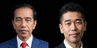 Lagunya Jadi No.1, Noriyuki Makihara Si “Pria Solo Itu” Ucapkan Terima Kasih Pada Orang Indonesia Kolase Photo Joko Widodo dan Noriyuki Makihara. (digabung menggunakan Gemini AI).