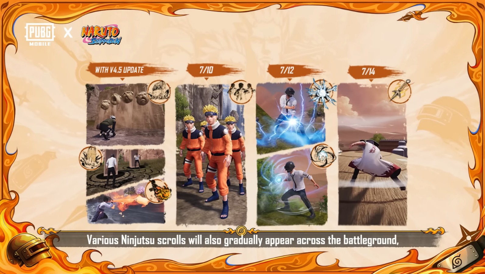 Pemain bisa melakukan teknik Ninjutsu di update PUBG Mobile x Naruto Shippuden